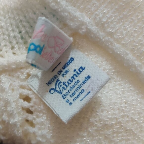 Vitania 12–18M Handmade Vintage Baby Knit Set Sweater Pants Bluebird Mexico Cute - Picture 5 of 11